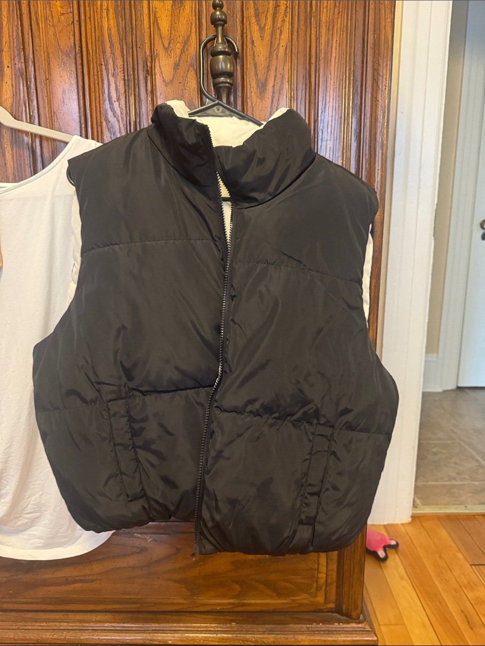 Black Puffer Vest Jacket - Women